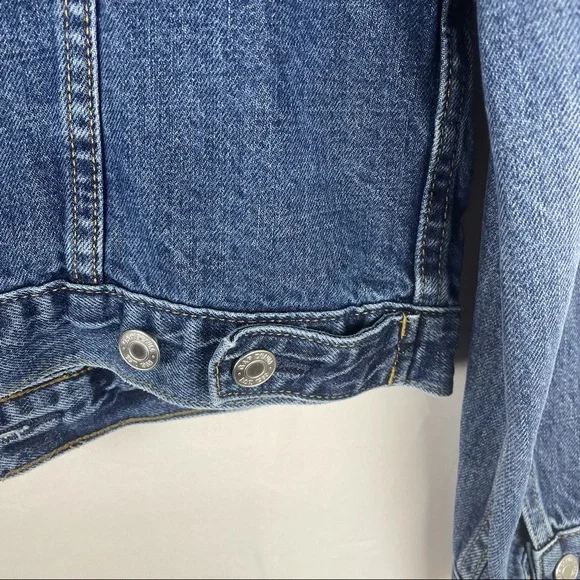 Gap Denim Jean tracker jacket button closure medium wash S - Picture 3 of 7